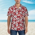 thumbnail image 5 of Uemuo Red Hawthorn Printed Regular Fit Short Sleeve Casual Hawaiian Shirt for Men,Aloha shirt,Tropical shirt,Floral print shirt,Vacation Beach shirt-Medium, 5 of 9