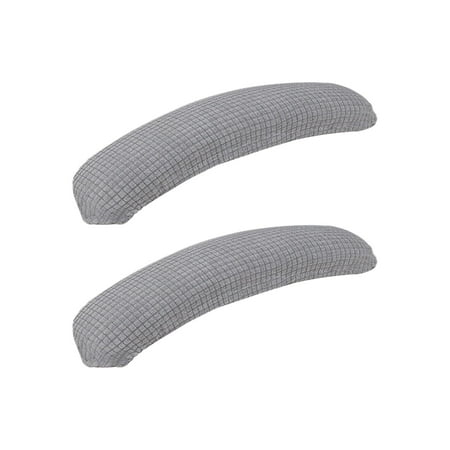 2Pcs Gaming Chair Arm Rest Slipcovers Universal Comfortable Easy to Clean Office Light Grey