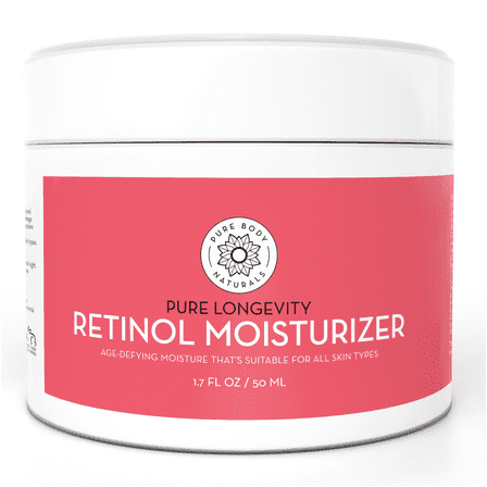 Pure Body Naturals Retinol Moisturizer Age Wrinkle Defying Cream for Wrinkles and Lines 1.7 fl oz