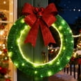 thumbnail image 5 of Christmas Wreath Metal Wreath LED Warm Big Bow Christmas Decorations Door Hanging Decorations, 5 of 7
