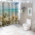 thumbnail image 7 of Orinice  Shower Curtain Set Starfish Seashore Summer Beach Sand Shell Fish Holiday Ocean Aquatic Beautiful with Non-Slip Rugs Toilet Lid Cover and Bath Mat Bathroom Decor Set 60x72, 7 of 7