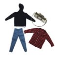 thumbnail image 2 of 1: 6 bolsa de camisetas con ones corporales para hombre para Dragon DML BBI DID de acción de Hugo Figura masculina pantalones vaqueros, 2 of 10