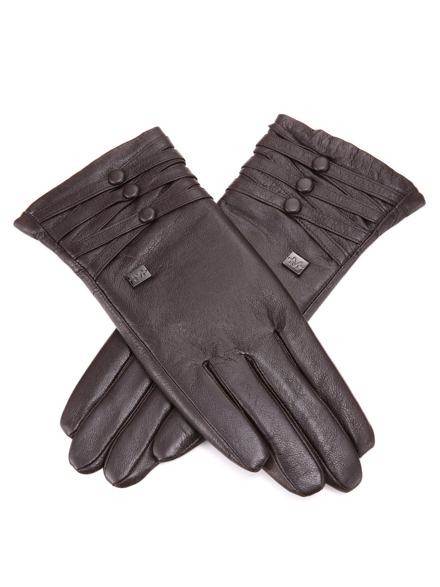 Womens Ladies Leather Gloves With Fur Trim Fleece Lined Warm Winter Christmas UK 