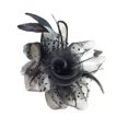 thumbnail image 3 of Pinza para el cabello Zulema Flor elegante Malla Plumas Negro, 3 of 7