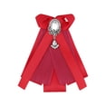 thumbnail image 1 of INSPIRAR CHIC Accesorios de Pajarita de Raso con Rhinestone y Perlas para Mujeres, Pajarita Roja Talla Única, 1 of 4