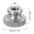 thumbnail image 2 of Uxcell Knurled Thumb Nuts, 5 Pack M4 x D12mm x H8mm Stainless Steel Knobs Fasteners Through Hole for 3D Printer Parts, 2 of 5