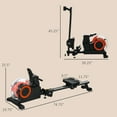 thumbnail image 2 of Beyamis Rowing Machine Exercise Equipment Foldable Water Rower - Wheels/LCD Monitor/Tablet Holder for Home Gym Cardio Training, Fitness Gear, Red, 2 of 7