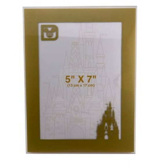 Disney Parks Cinderella Castle WDW Photo Frame 5x7 Black/Gold