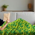 thumbnail image 3 of Tropical Soft Flannel Fleece Throw Blanket, Exotic Plants Illustration with Coconut Fruits Hanging on a Tree, Cozy Plush for Indoor and Outdoor Use, 50" x 70", Yellow Green and Caramel, by Ambesonne, 3 of 5