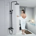 thumbnail image 3 of Oil Rubbed Bronze Exposed Shower Faucet Set 8" Rain Head Shower Bathroom Fixture, 3 of 12