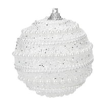 Clearance Under $5!Yyuenw Christmas Glittering Ball Ornaments, 3.14 inches Christmas Ball Decorations Shatterproof Plastic Hanging Pearl Balls for Holiday