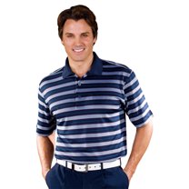 Monterey Club Men's Westbrook Stripe Pique Golf Polo Shirt #1635