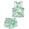 thumbnail image 7 of Psesaysky Green Hawaii Hibiscus Tankini Swimsuits for Girls Modest Tank Tops with Shorts 2 Piece Bathing Suits for Teens Girl 6-15 Years, 7 of 7
