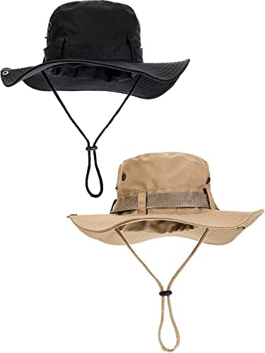 Safari Sun Hats 2 Pack Men Women Children Apparel Boonie Hat Camping Hat Outdoor 