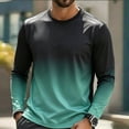 thumbnail image 2 of Daiosportswear Men's Beach Swim Shirts Uv Sun Protection Fishing T-Shirt Quick Dry Long Sleeve Running Shirts Gradient Surfing Top Green L, 2 of 5
