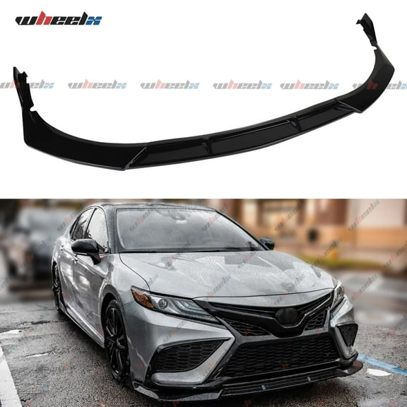 3Pcs Front Bumper Lip Compatible with 2021-2024 Toyota Camry SE XSE TRD Hybrid, JDM Air Dam Lower Chin Spoiler Splitter Fit for 21-24, Protection Body Kit (Glossy Black)