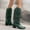 Green, variant on Bnwani Women Boots Winter Fashion Pointed Toe High-Heel Thick Chunky High Knee-High Casual Solid Tassel Boot Pink Size 5
