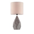 thumbnail image 1 of Benzara BM240421 Table Lamp with Faceted Ceramic Body, Gray & Beige, 1 of 5