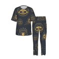 thumbnail image 3 of Mens Pajamas Set Loungewear Short Sleeve Top Long Pants Pj Sets with Pockets, Gold Evil Eye, 3 of 6