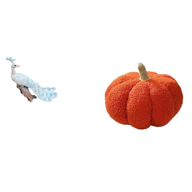Estatua del pavo real,Estatua de pavo real,adorno de escritorio creativo y divertido,Almohadas de calabaza de Halloween,Almohadas de calabaza de Halloween Decoración del hogar Suave,Cojines de