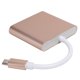 thumbnail image 3 of Adaptador USB C 3.1, concentrador convertidor 3 en 1, base, interfaz multimedia de alta definición, oro rosa 4K, 3 of 14