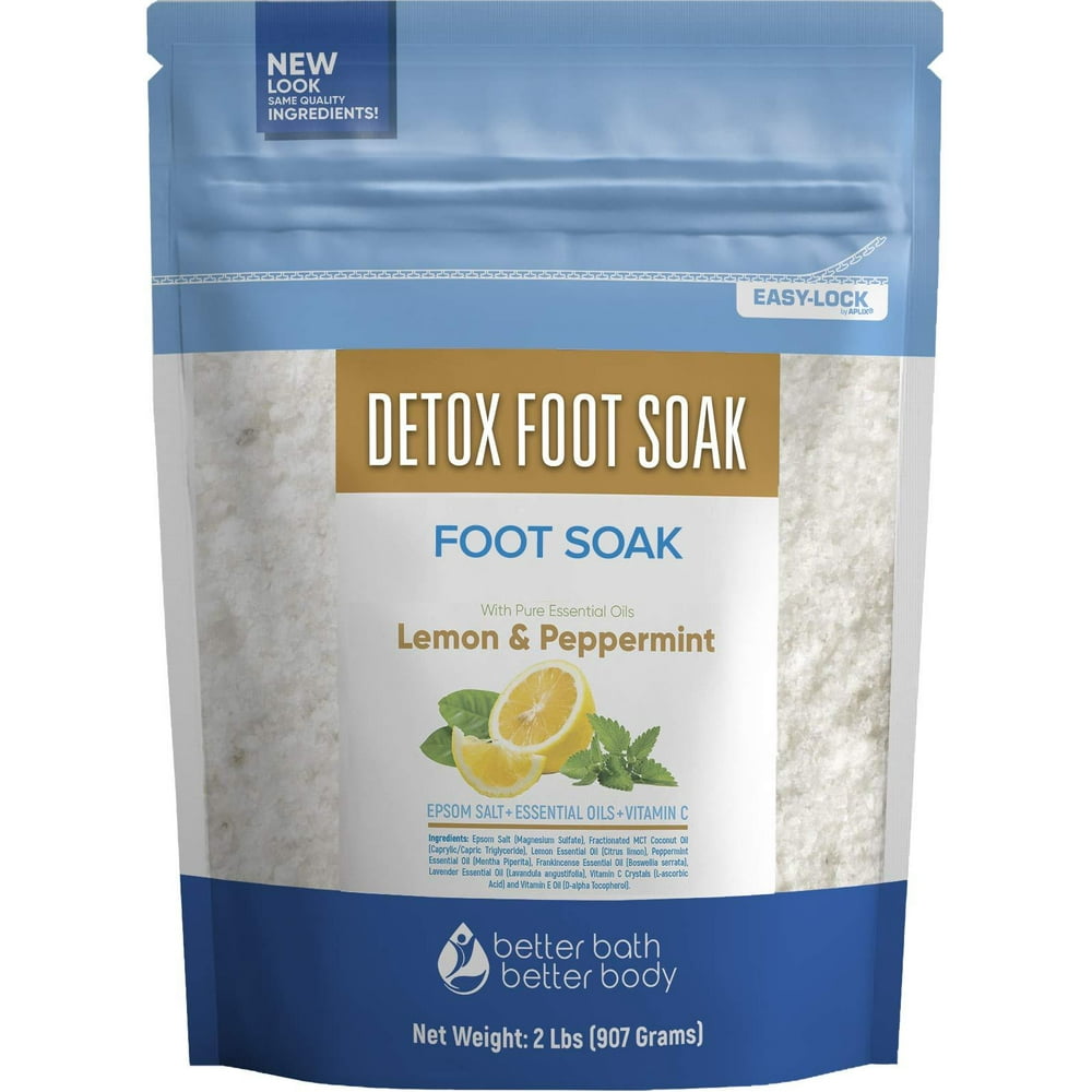 Detox Foot Soak 32 Ounces Epsom Salt with Natural Lemon, Peppermint