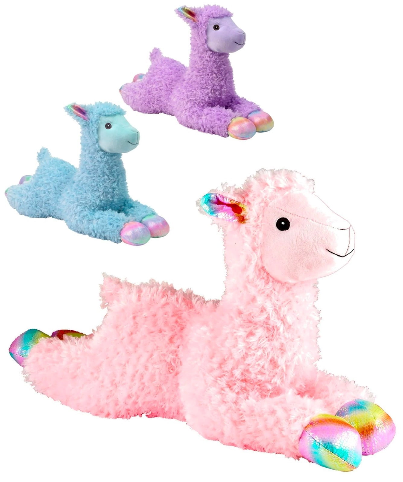 Jumbo Dog Toys Soft Stuffed Plush Cuddle and Play Animal Themes for All Breeds (Blue Llama)