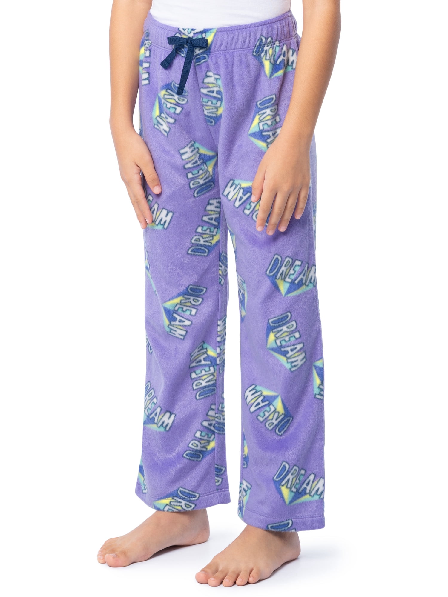 Fruit of the Loom Girl's Long Sleeve Fleece Pajama Set, 2-Piece, Sizes 4-16