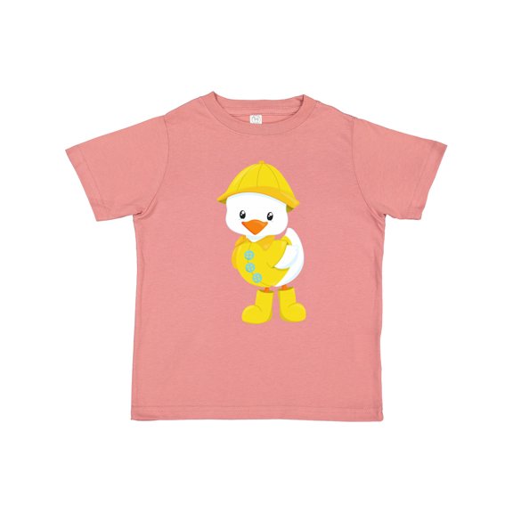 Inktastic Cute Duck, Baby Duck, Duck in Raincoat, Rain Boys or Girls Toddler T-Shirt