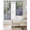 thumbnail image 3 of Blackout Curtains for Bedroom, Purple Lavender Room Darkening Window Drapes for Living Room, Green Leaves Spring Bike Botanical Thermal Insulated Grommet Curtains, 42x63 inch, 2 Panels, 3 of 9