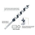 thumbnail image 3 of Max-Craft Wood Auger Bit Woodworking Hole Cutter Screw Point Hex Shank 3/8" x 9", 3 of 7