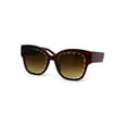 thumbnail image 2 of Womens Bevel Flower Paddle Lens Horn Rim Sunglasses All Brown, 2 of 4