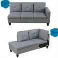 thumbnail image 4 of Aukfa 80" Sectional Sofa for Living Room, 3 Seater Couch with Reversible Ottoman, Chenille, Dark Gray, 4 of 9