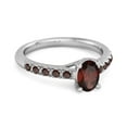 thumbnail image 2 of Solitaire 1.70 Ctw Oval Garnet 925 Sterling Silver Floating Halo Women Valentines Day Gifts Ring, 2 of 3