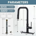 thumbnail image 3 of Wowow 17inch Single Handle Pull Down Sprayer Kitchen Faucet in Oil Rubbed Bronze with Deck Plate, 3 of 6