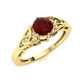 thumbnail image 2 of Celtic Knot 5 MM Round Garnet 925 Sterling Silver Gold Vermeil Women Ring Jewelry, 2 of 2