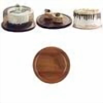 1PC Round Acacia Wood Dessert Turntable, Round Wooden Chopping Board for Kitchen, Appetizer Plate wtih Juice Grooves for Serving