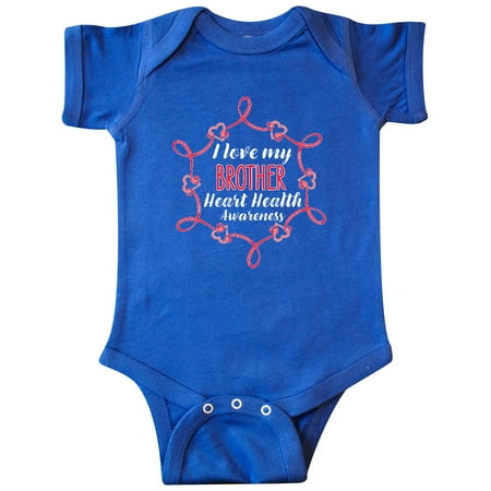 

Inktastic I Love My Brother Heart Health Awareness Gift Baby Boy or Baby Girl Bodysuit
