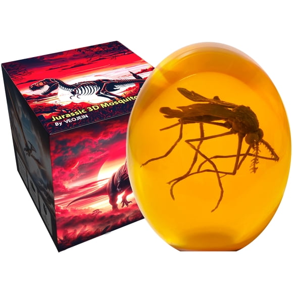 Mosquito coleccionable en resina ámbar VEOJEIN Jurassic 3D-B