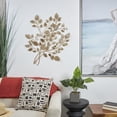 thumbnail image 2 of DecMode Gold Metal Large Metallic Leaf Wall Decor, 2 of 10