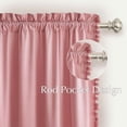 thumbnail image 2 of NICETOWN Pink Velvet Curtains for Girls' Room, Room Darkening Rod Pocket Thermal Insulating Luxury Pom Pom Velvet Drapes for Bedroom Living Room Home Theater, 52"x84", 2 Panels, 2 of 9