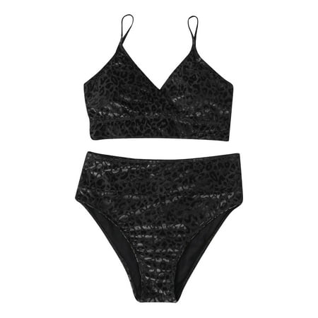 CAICJ98 Women S Swimsuit Women s Color Block Halter Triangle Top and Tie Side Bikini Set Swimsuits Black XXL