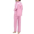 thumbnail image 4 of Silk Pajamas for Women Two Piece Long Sleeve Button Down and Pants Womens Loungewear Sleep Sets for Women, 4 of 6