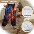thumbnail image 6 of DISNIMO Galaxy Wolf Kids Harem Pants Boys Bloomer Harem Pants Kids Bloomer Trousers Boys Harem Bloomers for Boys Loose Legged Sweatpants 13-16 Elastic Basic Harem Pants for Boys Beach Pants Girls, 6 of 7