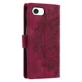 thumbnail image 3 of Étui à Rabat pour iPhone 16e, Portefeuille en Cuir PU Premium avec Fleurs en Relief Totem, Porte-Cartes et Support Compatible avec iPhone 16e - Rouge, 3 of 12