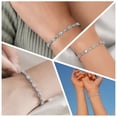 thumbnail image 2 of Topaz Blue Bracelets for Women in Stainless Steel Blue Topaz Jewelry Birthday Christmas Gifts for Anniversary Engagement Size - 10.5 Inches, 2 of 7