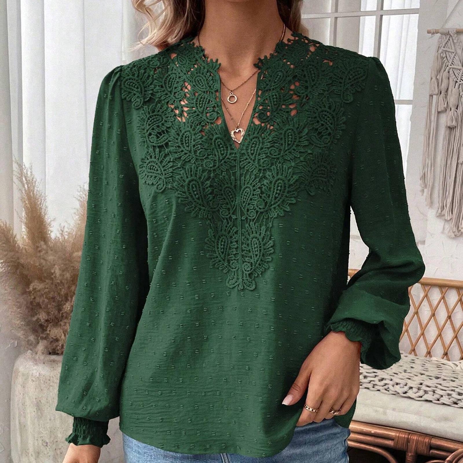 T-shirt Femme Col En V Boutonné à Manches Longues – Basique Élégant Et Confortable Pour Printemps/Automne