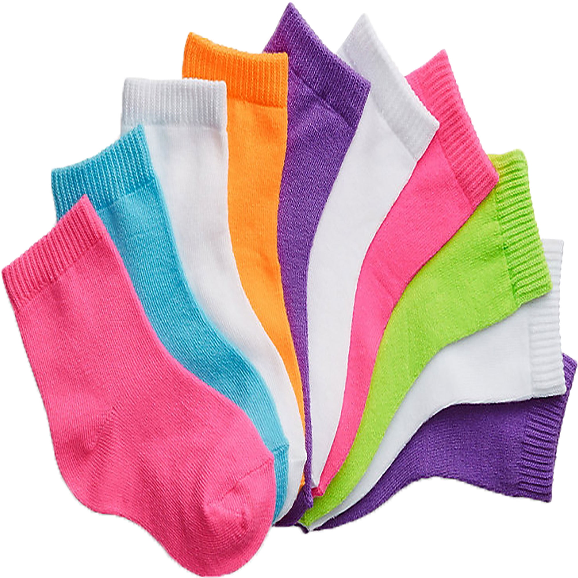 Assorted Hanes EZ Sort Girls` Toddler Ankle Socks 6-12M 37/10 