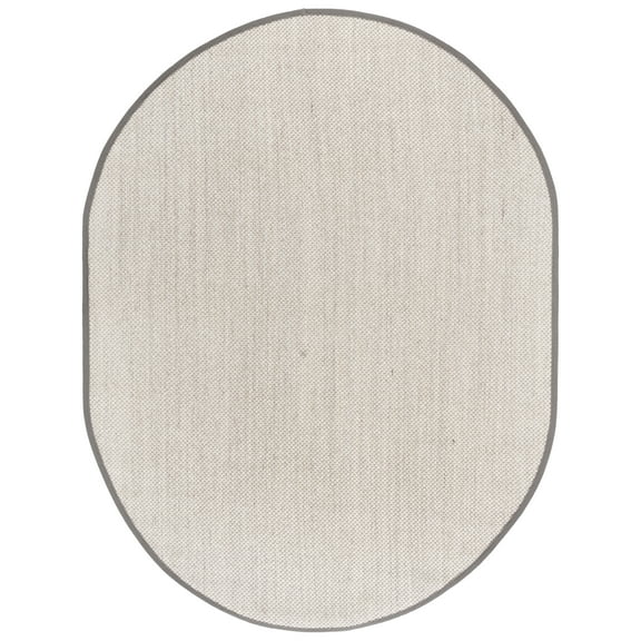 SAFAVIEH Natural Fiber Kentigern Solid Area Rug, Marble/Khaki, 6' x 8' Oval