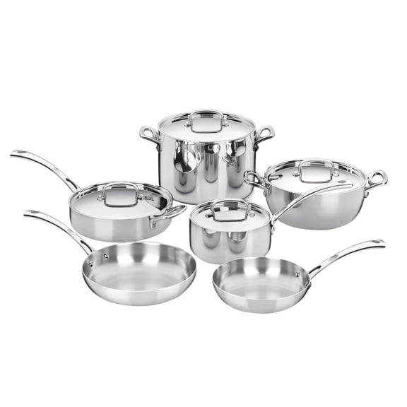 Cuisinart French Classic Tri-Ply 10-Piece Stainless Steel Cookware Set, Oven Safe